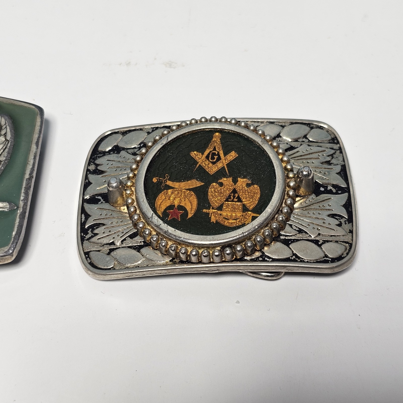 Vintage Masonic 32nd Degree Freemasons Shriner Western Style Belt Buckles 1978