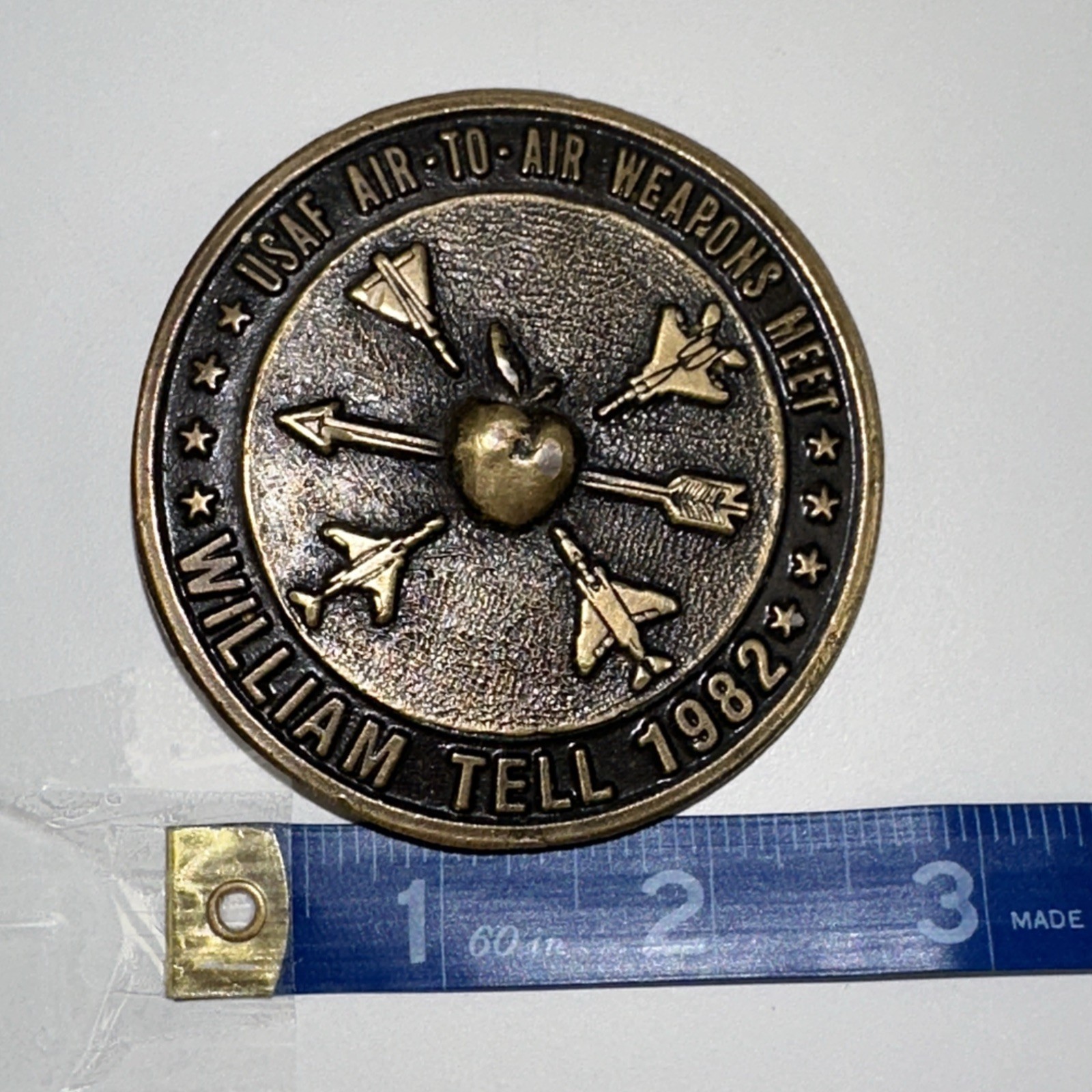 Vintage USAF Air to Air Weapons Meet William Tell 1982 Bronze Belt Buckle
