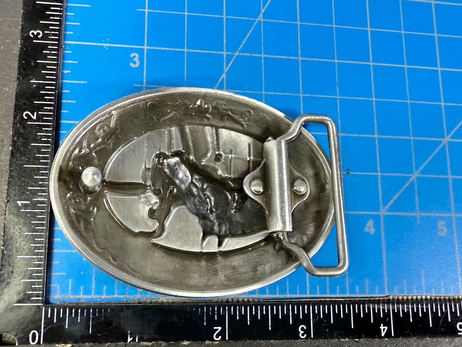 Horse Head and Saddle Enamel Rodeo Cowboys Cowgirls Dimensional Belt Buckle