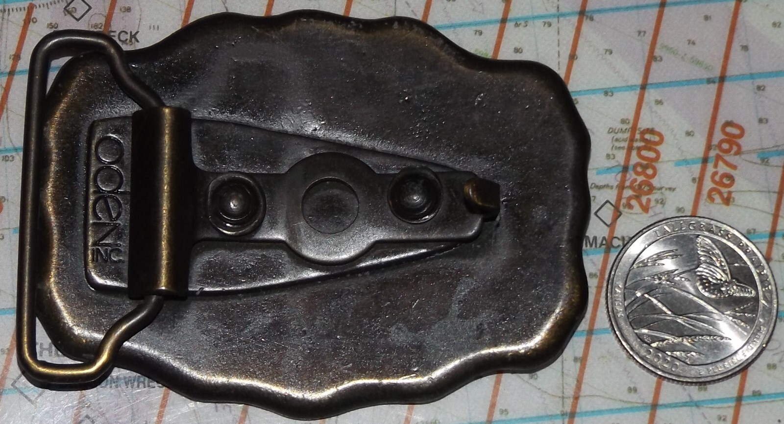 VINTAGE 1970&rsquo;s BRASS BELT BUCKLE « BILL » by ODEN INC. *L@@k !!