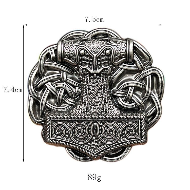 Viking Thor Hammer Belt Buckle for Men&rsquo;s Western Cowboy Motorcycle Riding