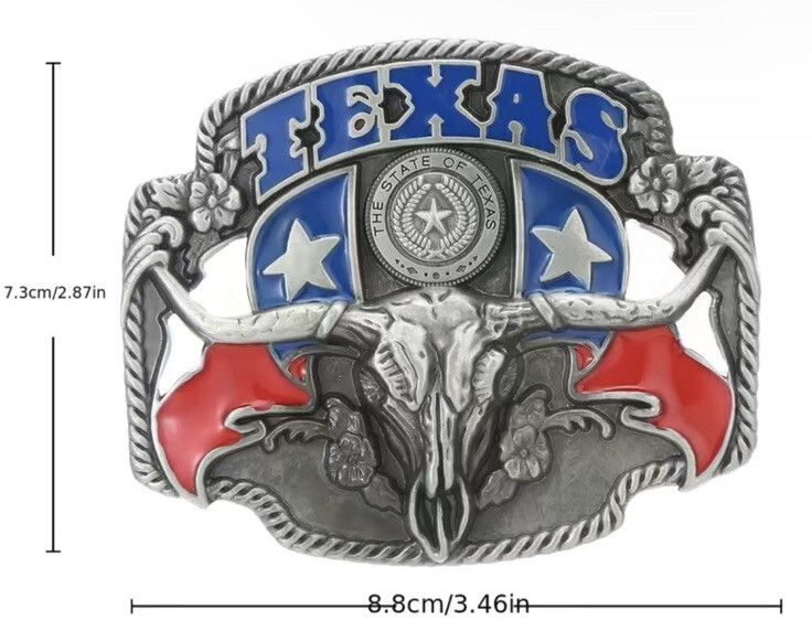 TEXAS Longhorn Flag Western Cowboy Novelty Belt Buckle State Of Texas