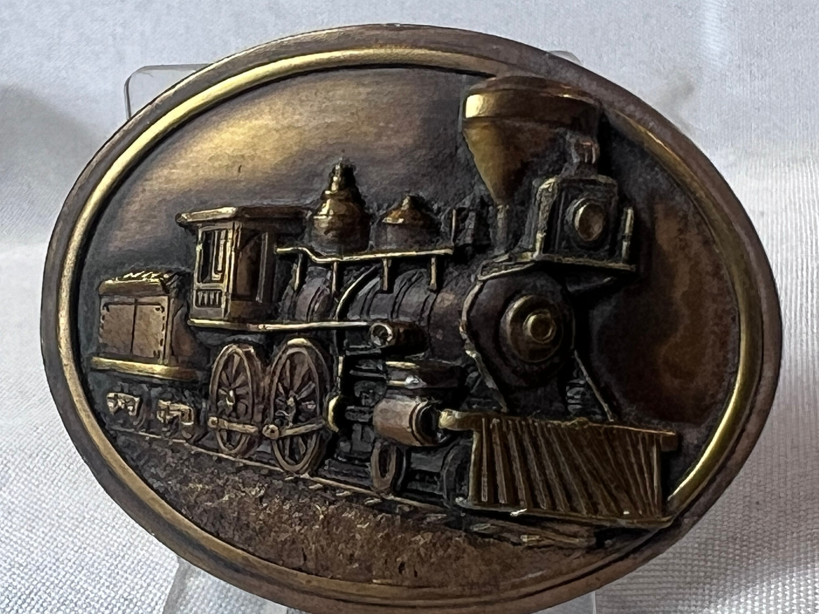 1984 Belt Buckle Bergamot Brass Works Train Steam Locomotive L-143 Rail Road