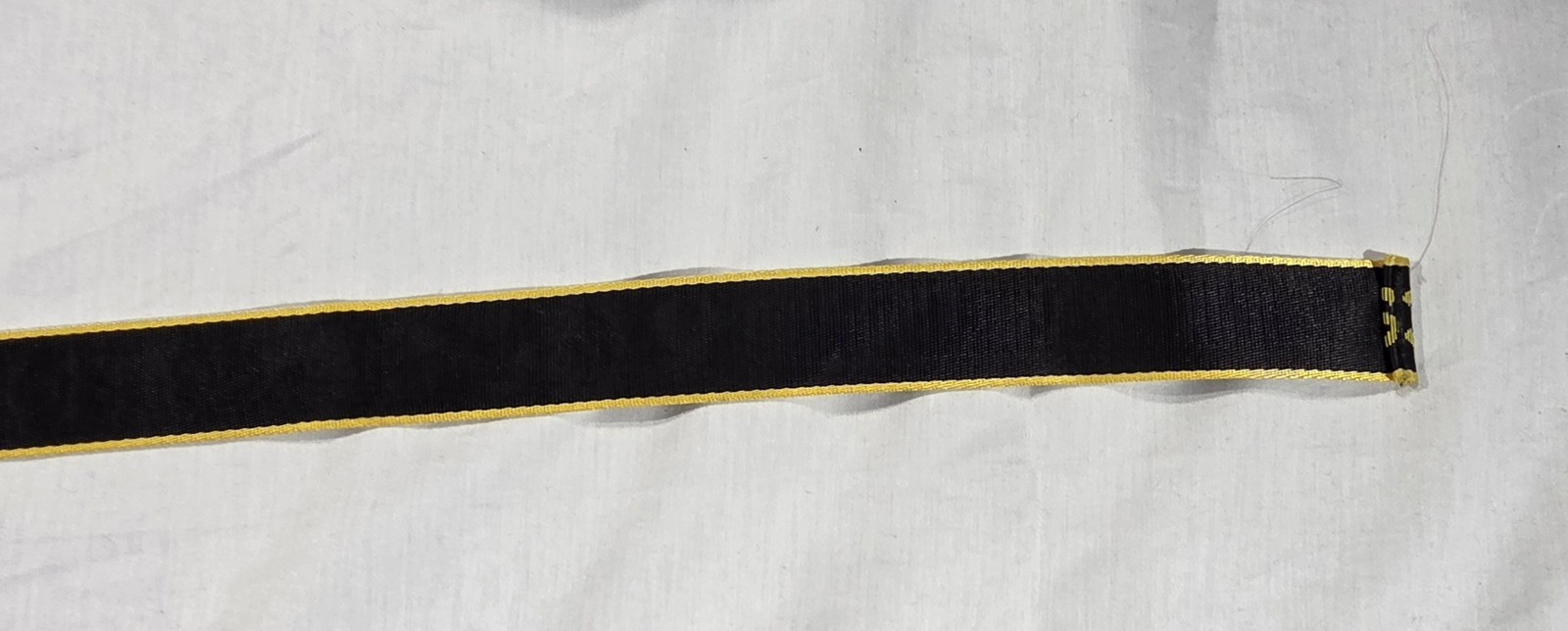 Ethika Adjustable Belt Black Yellow Text Pattern Metal Buckle Polyester