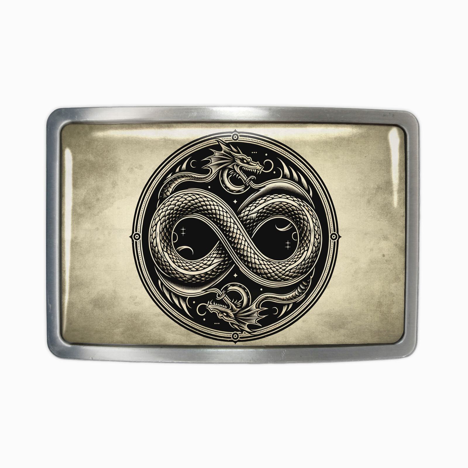 Infinity Belt Buckle – Japanese Dragon Asian Design Handmade Belt Buckle – 644