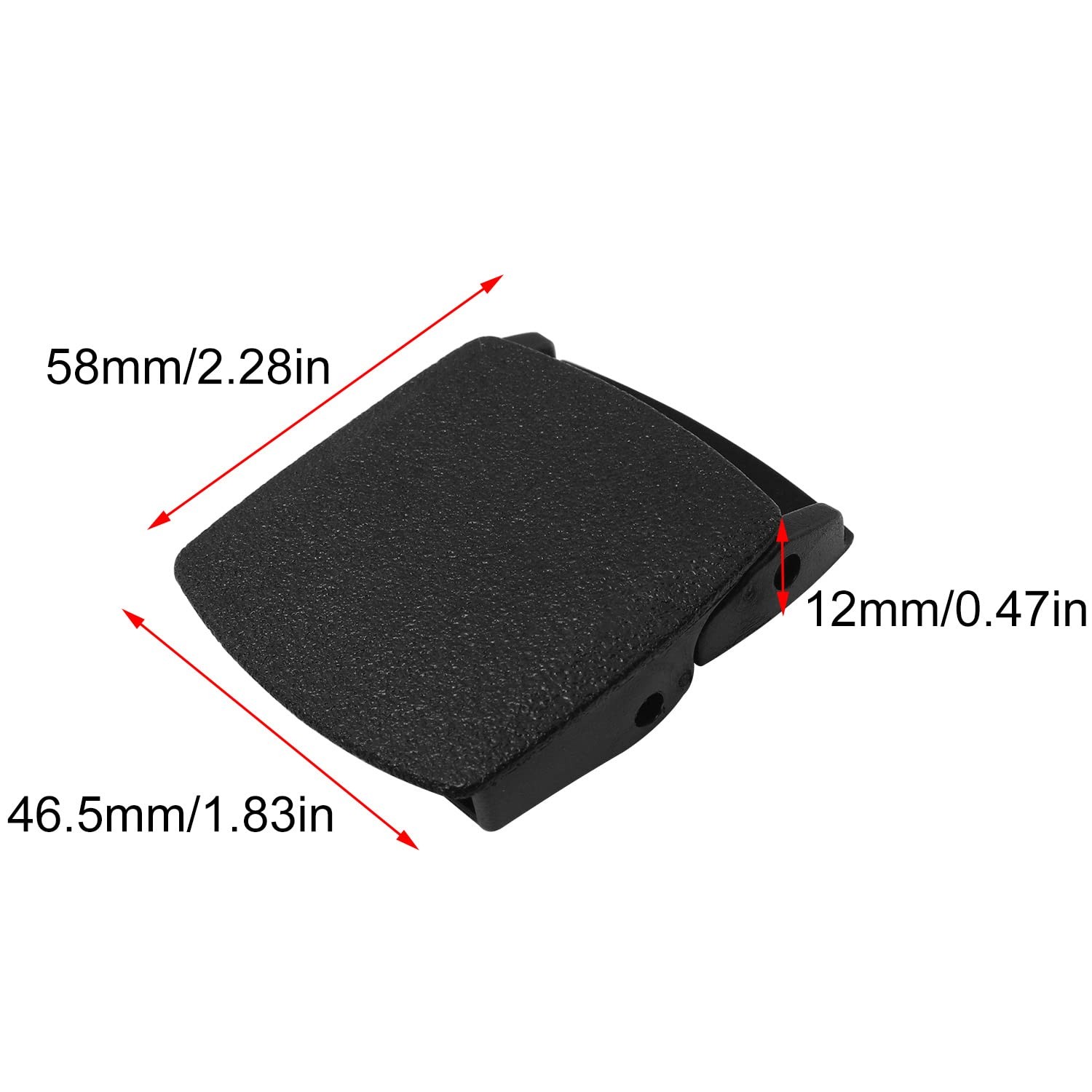 LUORNG 38cm Plastic Buckle 4PCS Black Nylon Canvas Web Belt 58×46.5mm,