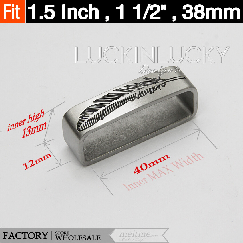 1 1/2&Prime; Stainless Steel Buckle Loop Leather Belt Jeans Suit Keeper Craft DIY -1pc