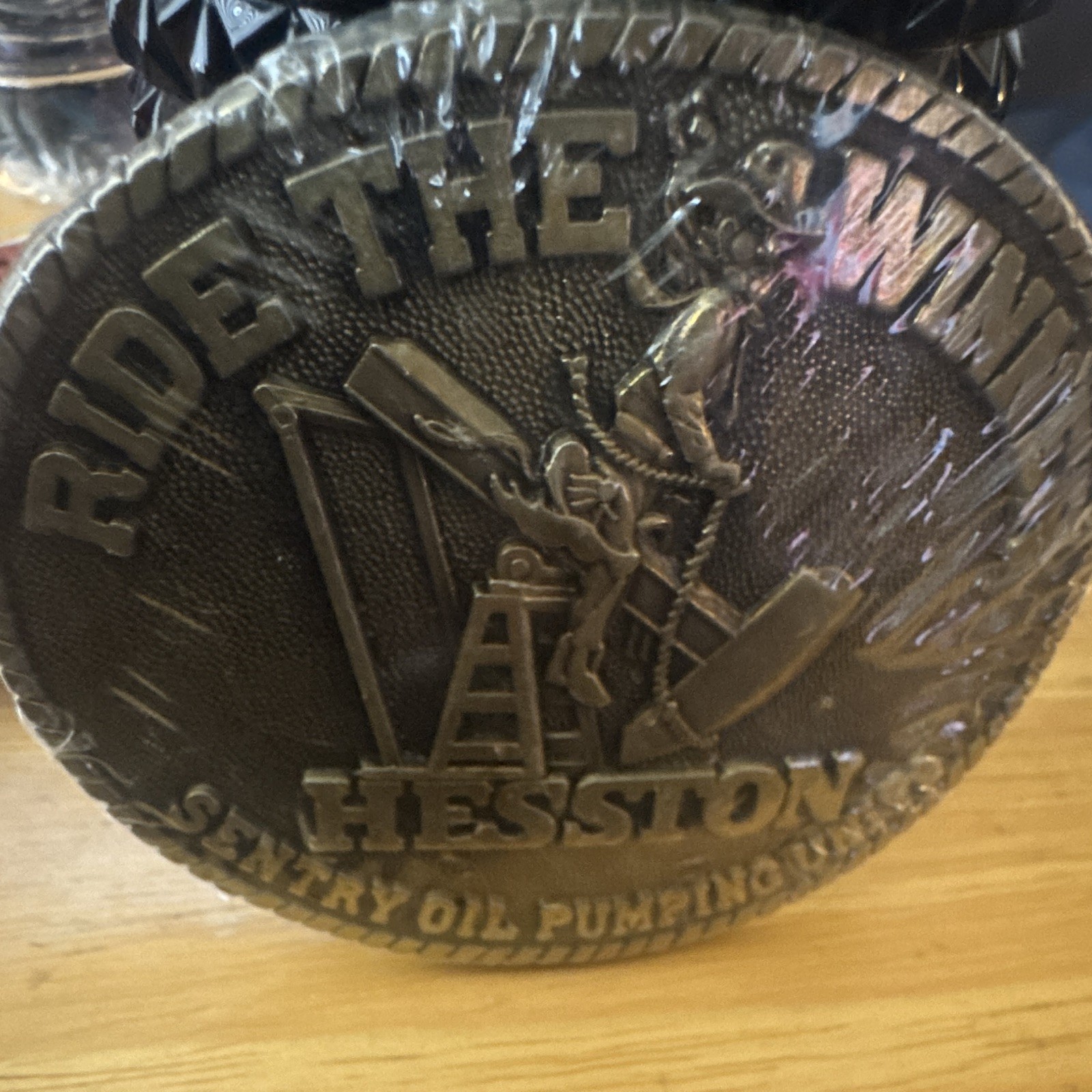 Vintage Hession Senior Oil Pumping “Ride The Winner” Belt Buckle|Original Wrap