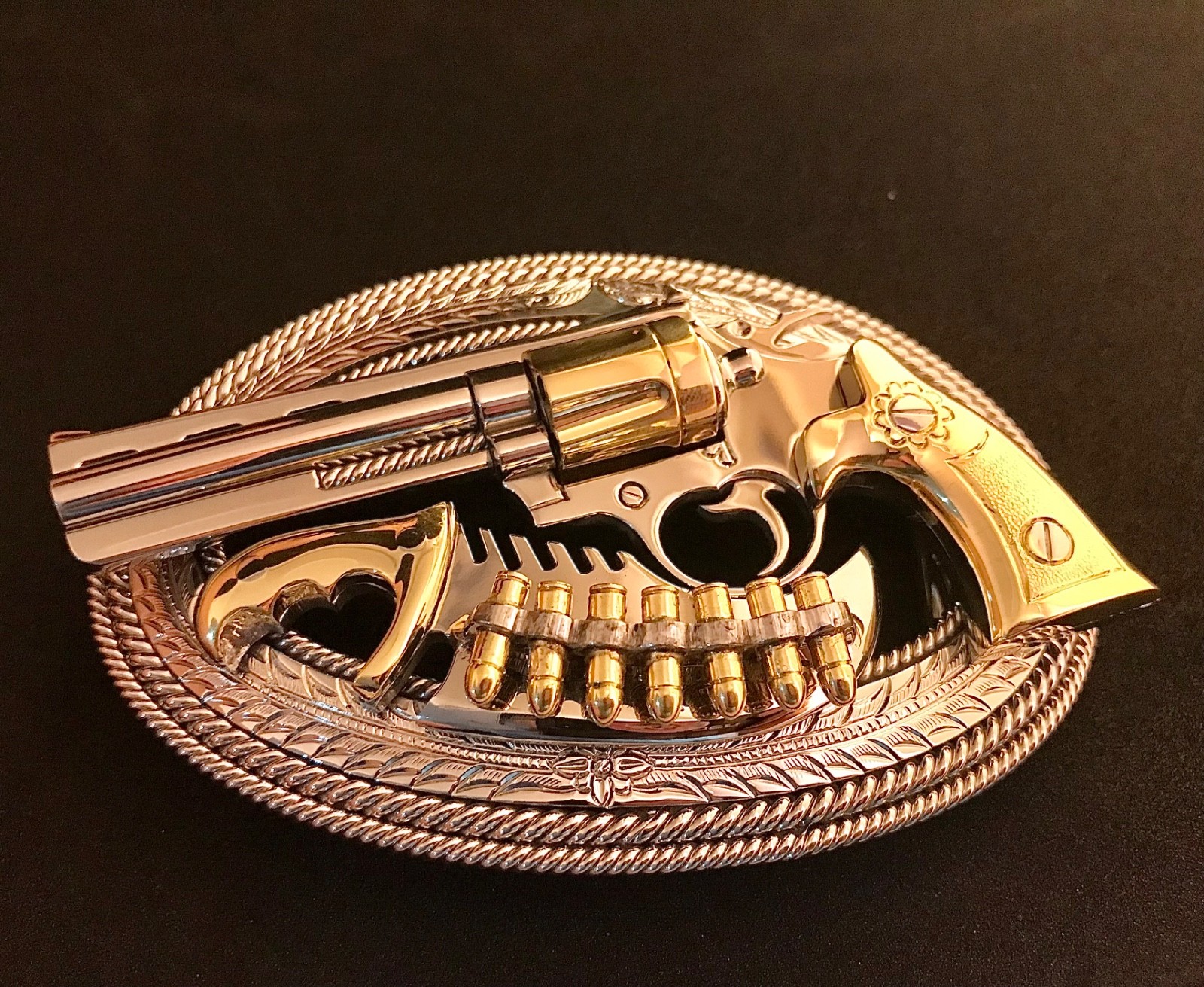 (MADE BY ORDER) BUCKLE HANDMADE STAINLESS STEEL WESTERN STYLE GUN PYTHON #3