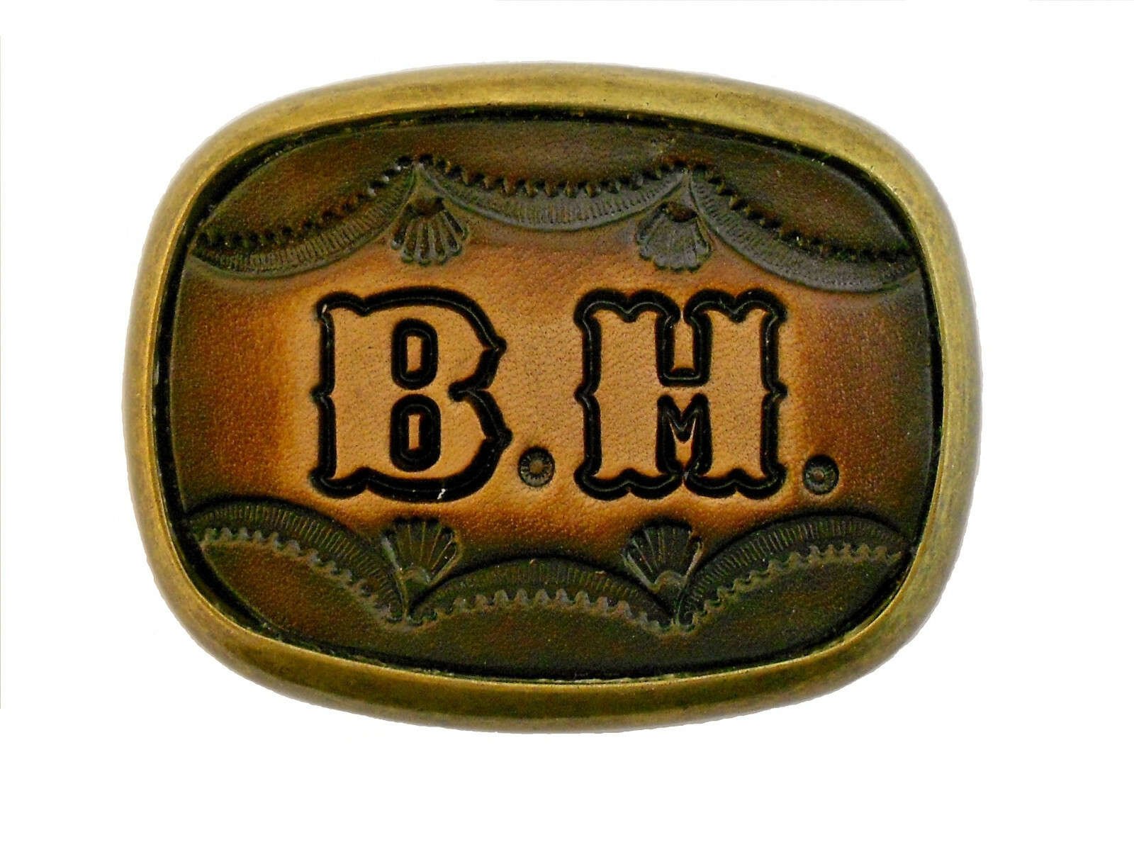 MADE to ORDER Custom Tooled Leather Belt Buckle, Names or Initials, 6 Letters