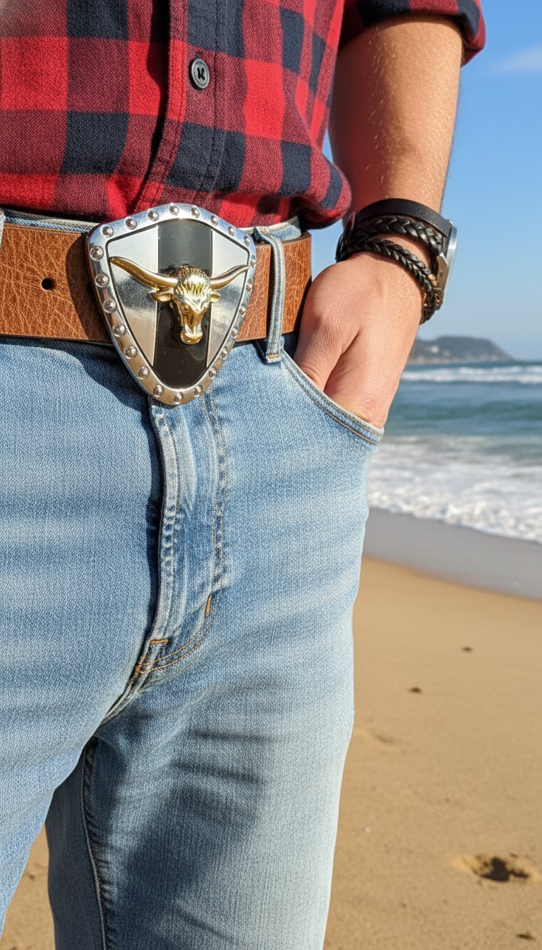 Men Women Silver Metal Western Fashion Buckle Texas Lone Horn Cow Bull Dressy