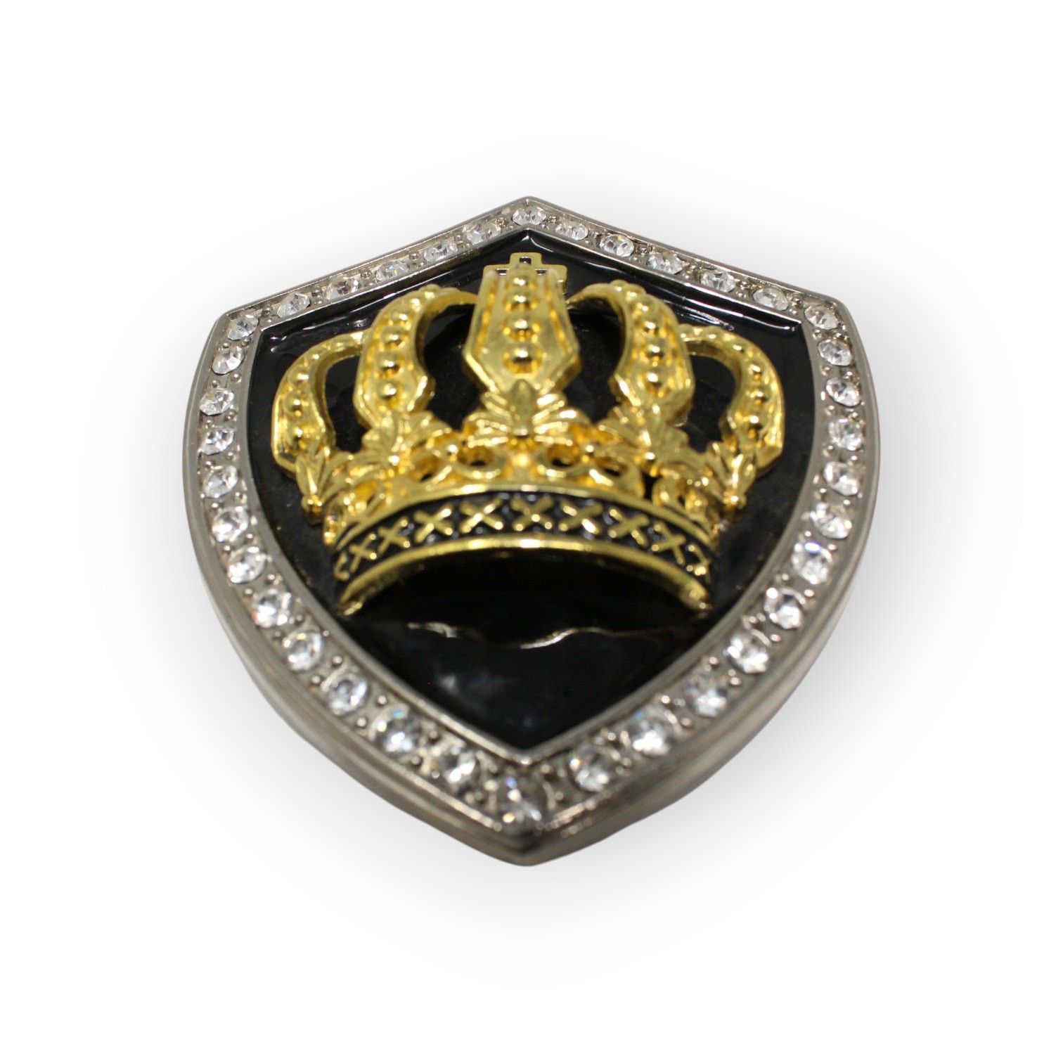 BeltBuckle Crown Shield Royal Cross Gold Black Silver Rhinestone Italia FreeShip