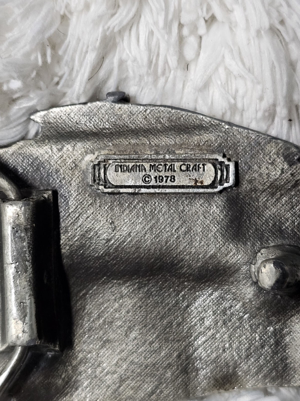 Vintage 1978 Indiana Metal Craft Cable Car Belt Buckle_Van Ness Ave California