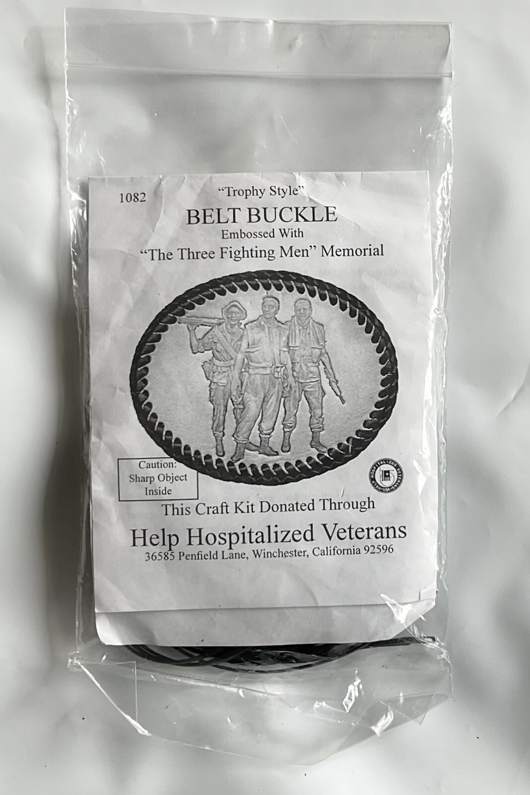 The Three Fighting Men Memorial Trophy Style Oval Belt Buckle Craft Kit – NEW
