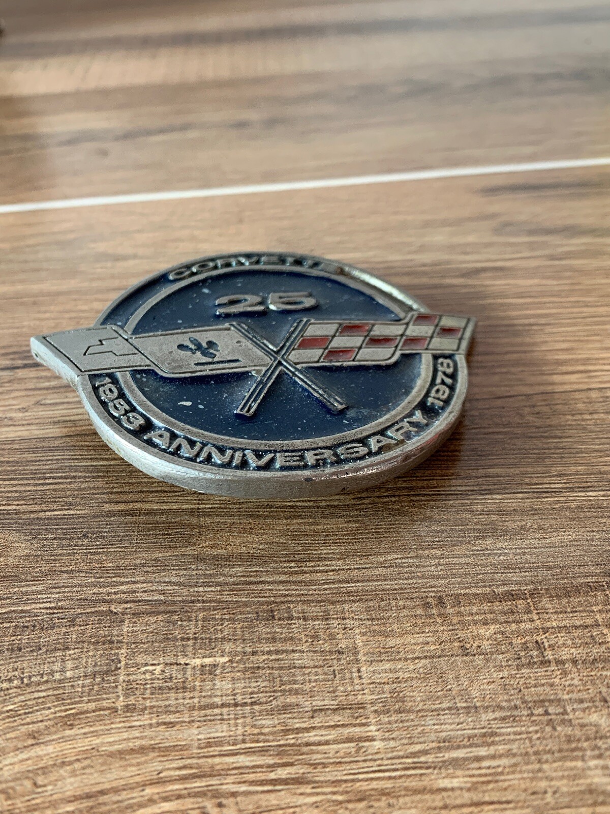 Vintage Chevrolet Corvette 25th Anniversary Metal Belt Buckle