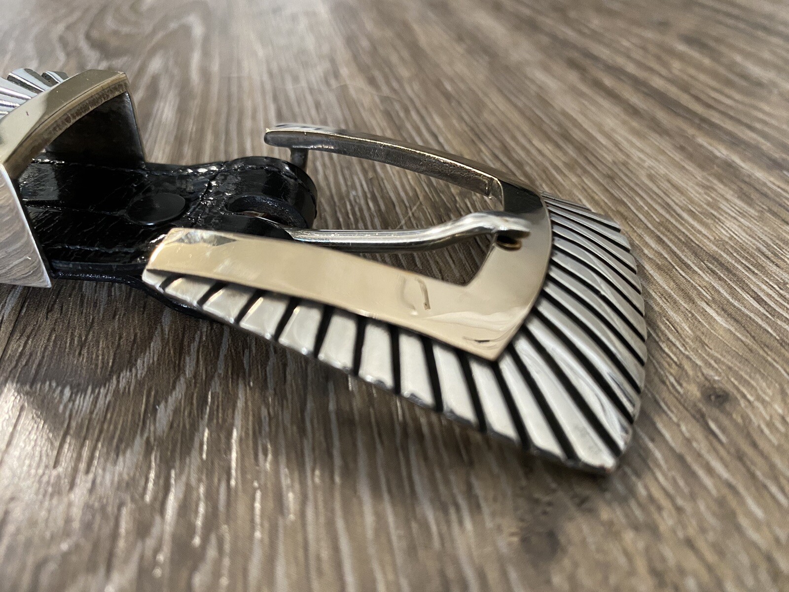 James Reid 14k .925 Sterling XL Belt Buckle Set Square Ray 🟥