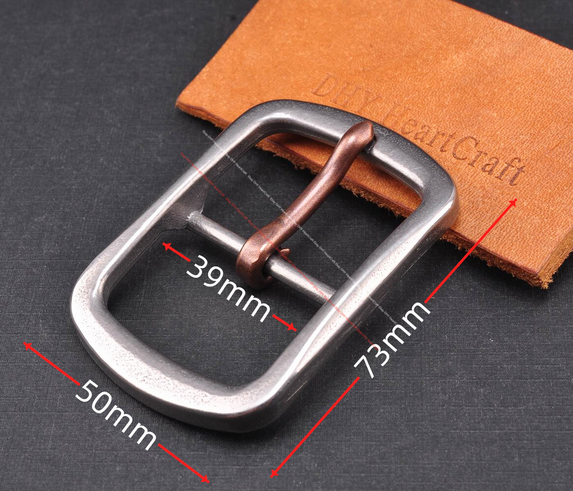 38mm Western Retro Solid Stainless Steel Leathercraft Heel Bar Jeans Belt Buckle