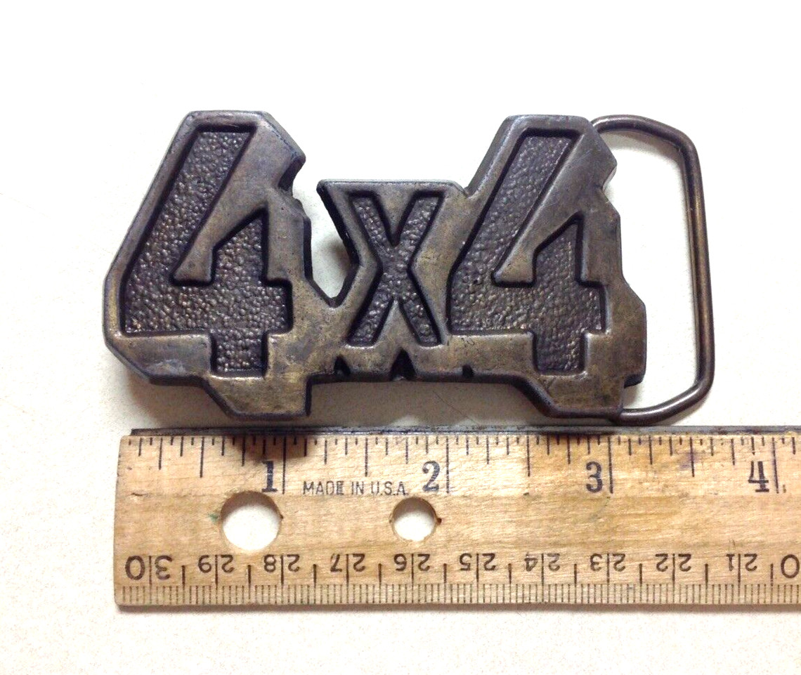 Vintage 4 X 4 BELT BUCKLE Brass Four Wheel Drive Off Road