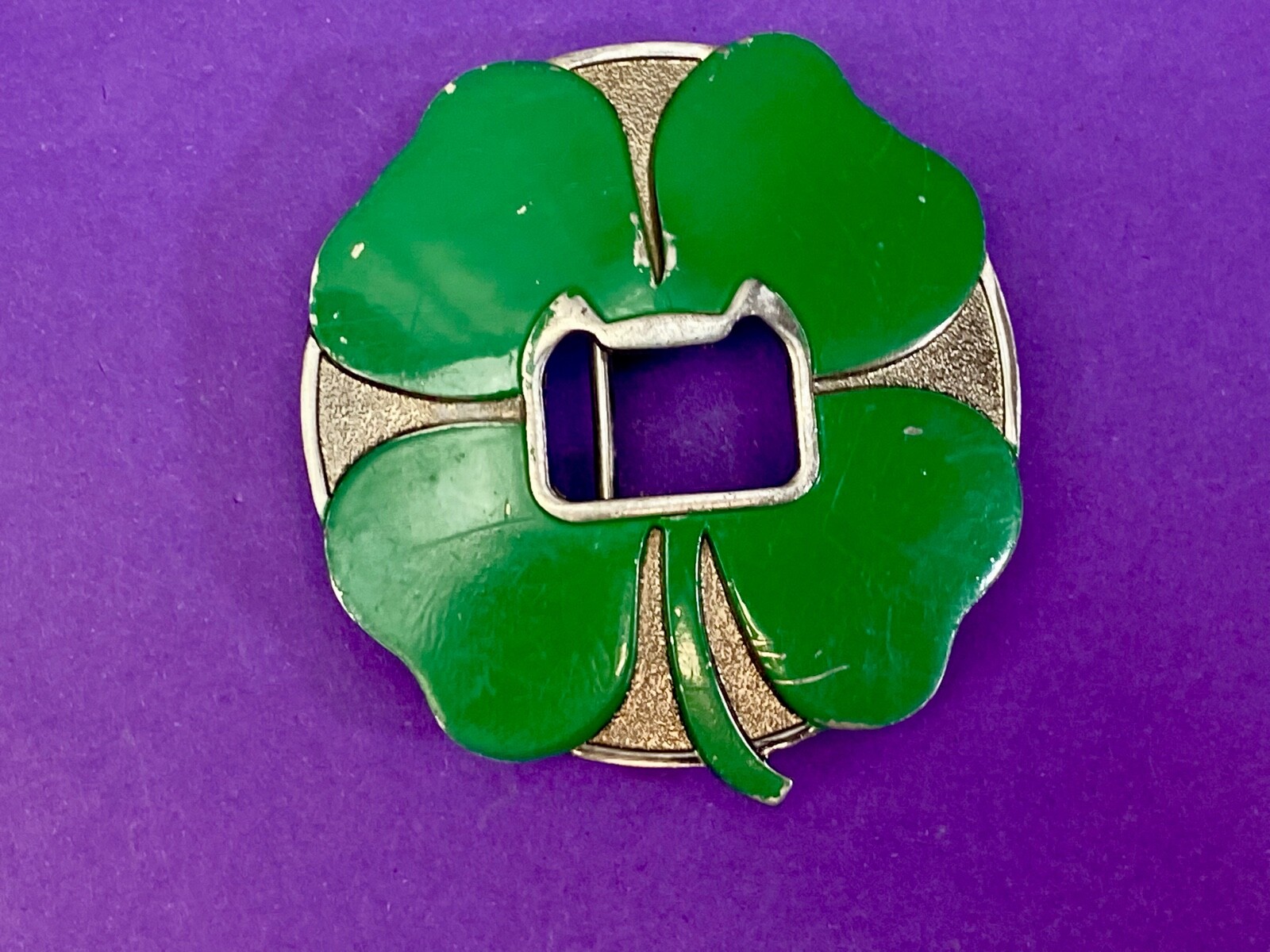 Four Leaf Clover W/ Bottle Opener** Funny Novelty Belt Buckle By Kalan