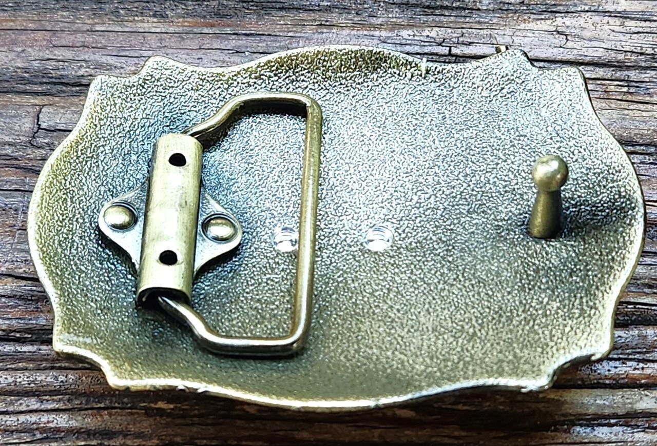 NEW HORSE RUNNING HORSE GOLD AND BRONZE RODEO COWBOY WESTERN BELT BUCKLE