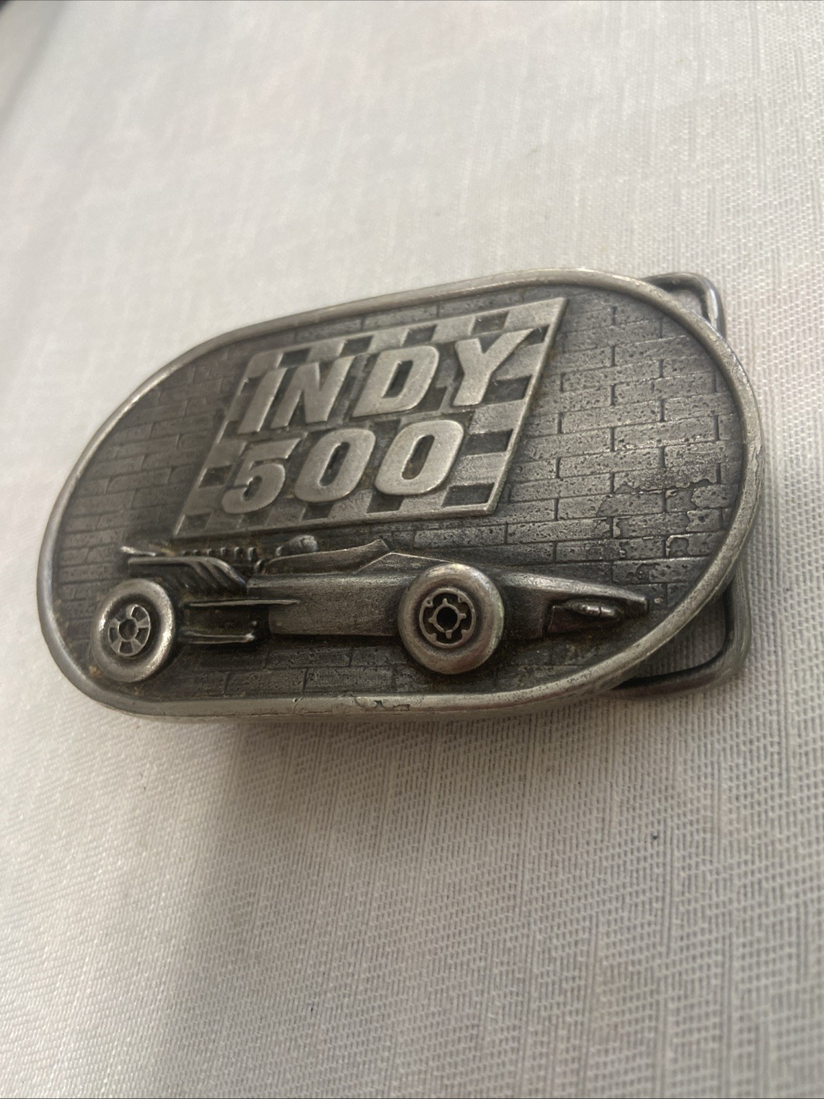 Vintage Collectible Indy 500 Memorial Day NASCAR Racing Belt Buckle 1976