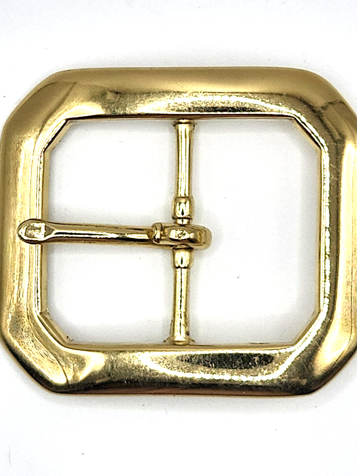 Solid Brass Gun Belt Buckle Clipped Corners Western Utility