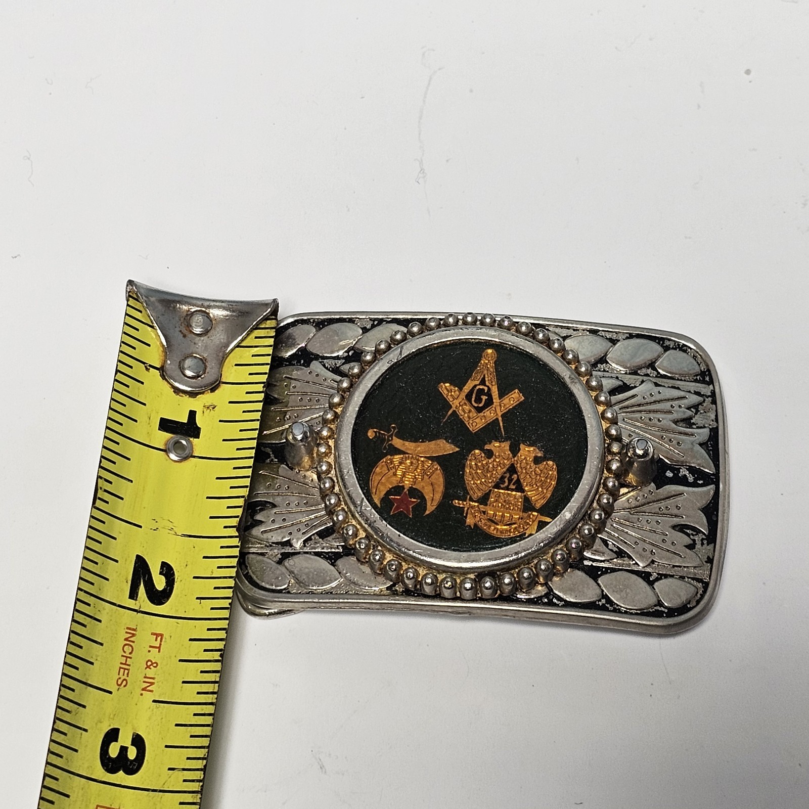 Vintage Masonic 32nd Degree Freemasons Shriner Western Style Belt Buckles 1978