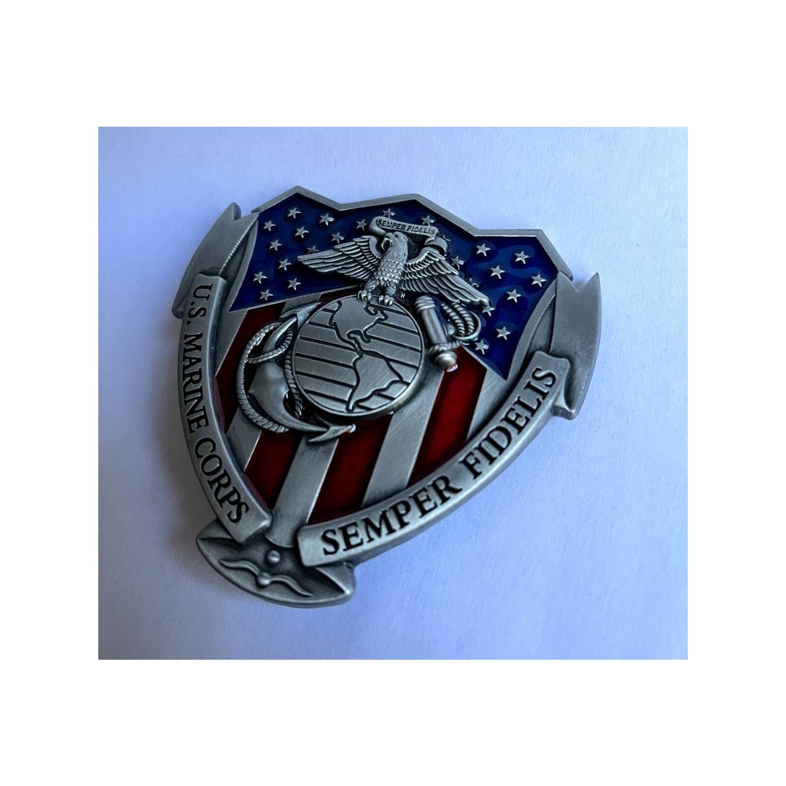 United States Marine Corps Semper Fidelis Shield Belt Buckle
