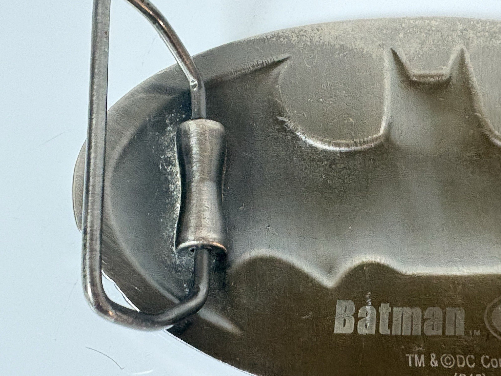 Vintage Batman Belt Buckle Pewter Finish Crackled Look 5&Prime; Wide DC Comics