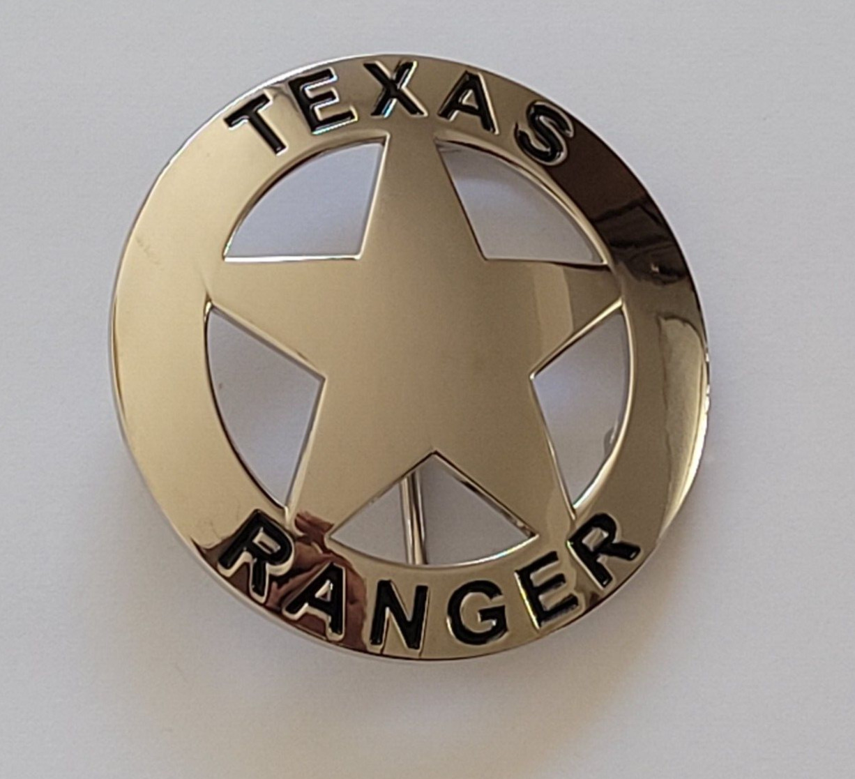 Texas Ranger Badge Belt Buckle – Silver Finish Western 2.50&Prime; Belt Buckle