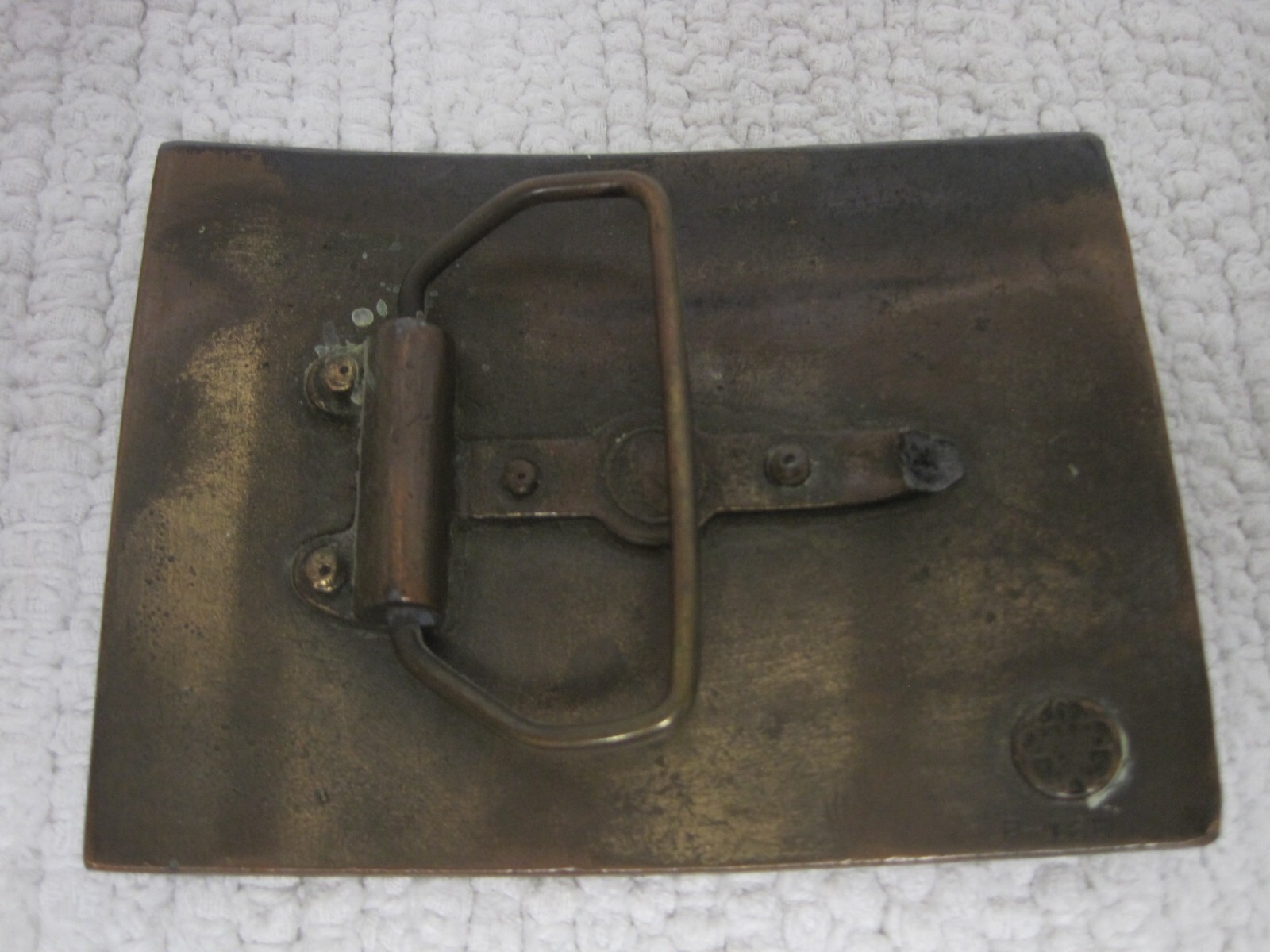 Vintage Anheuser Busch Original Budweiser Beer Curved Brass Belt Buckle