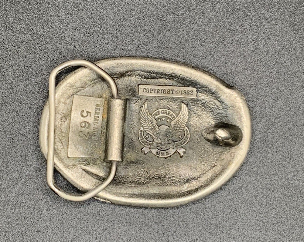 I&rsquo;d Rather Be Camping Belt Buckle Vintage 1982 Great American Buckle Company