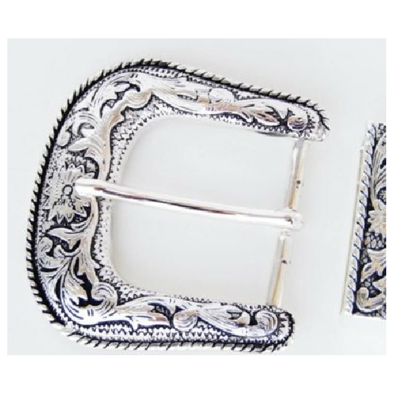 New 3 pc Belt Buckles Sets in Silver and Antique Silver in 1&Prime; or 1 1/2&Prime; width