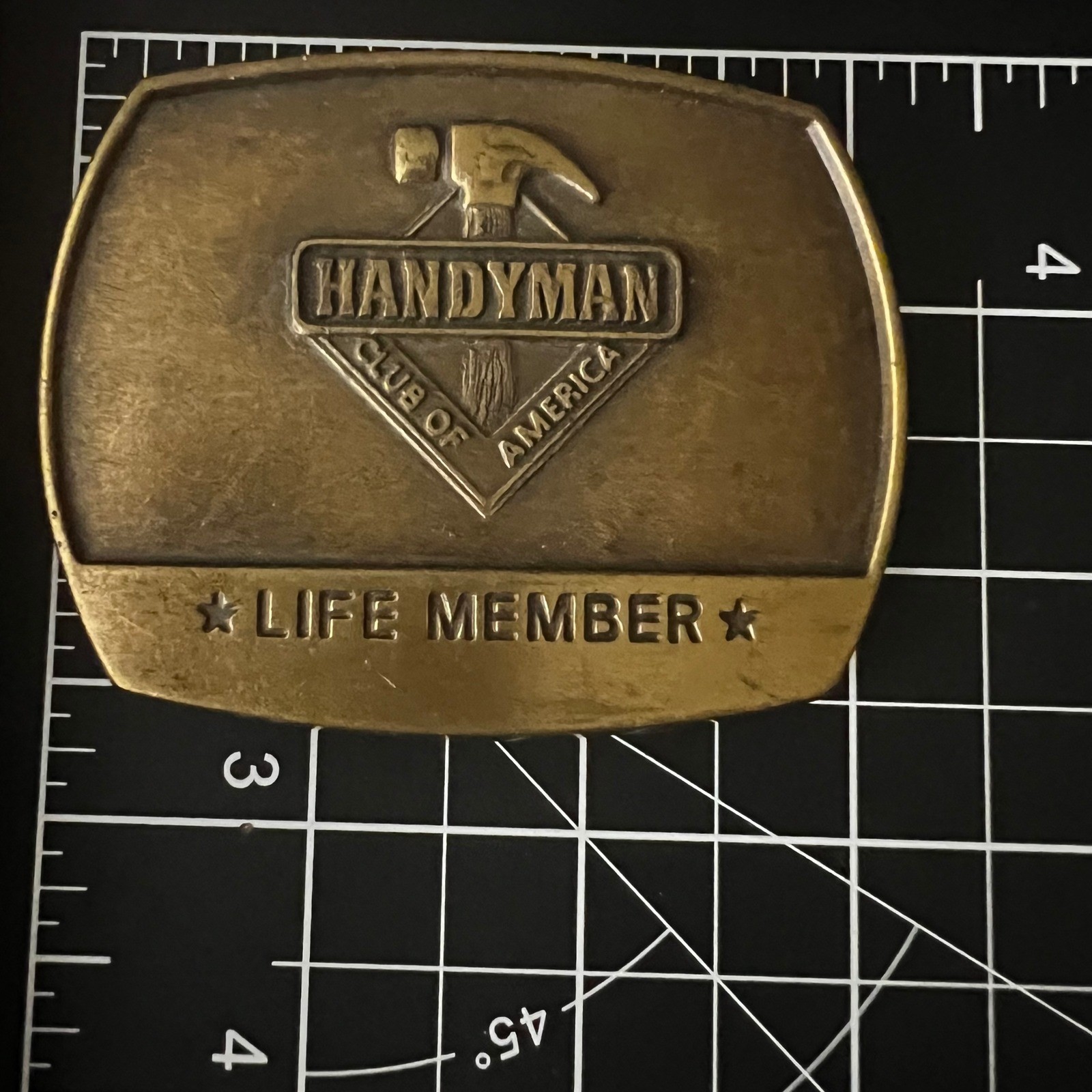 Vintage 1996 Handyman Club of America Life Member Belt Buckle One Size Americana
