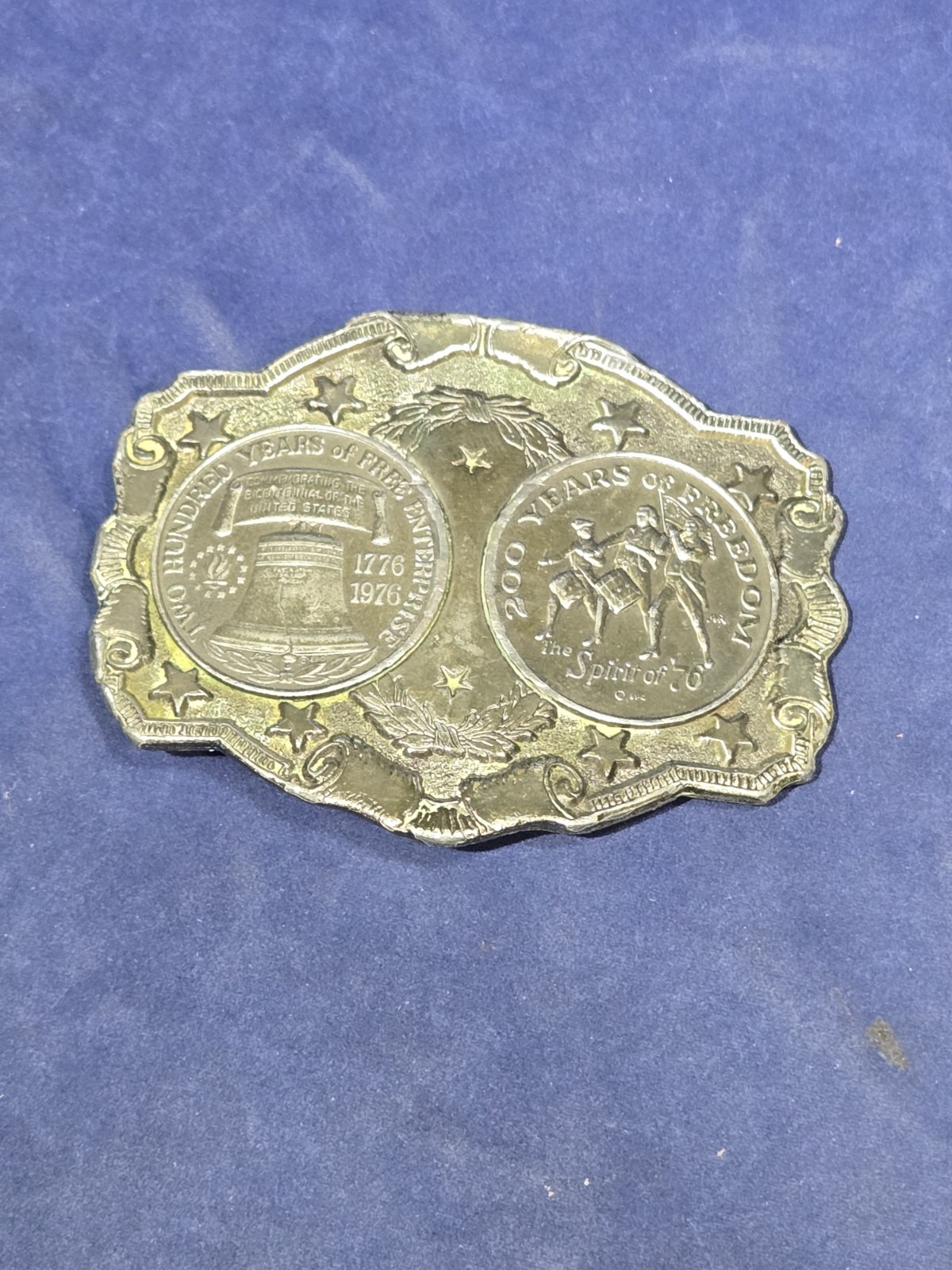 Vtg 1976 Lewis Buckles Spirit of 76 Liberty Bell USA Bicentennial Belt Buckle