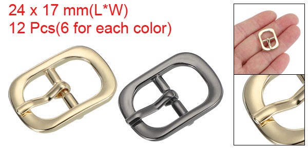 12 Pcs Light Gold/Black 0.5&Prime; Single Prong Belt Buckle Roller Pin Buckle