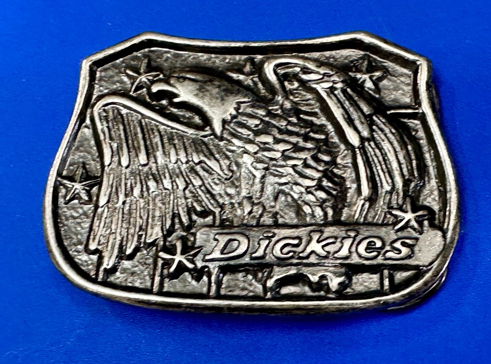 Dickies Screaming American Eagle and Stars USA Silver Tone Belt Buckle