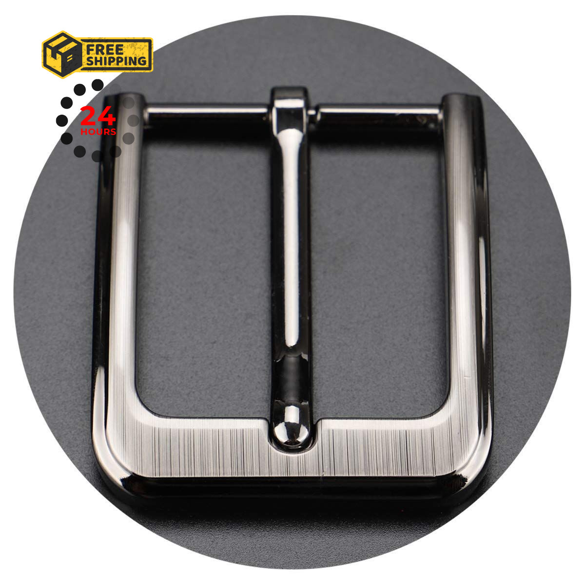1.5 Inches (38-40 mm) Belt Buckle Single Prong Square Replacement Grey07