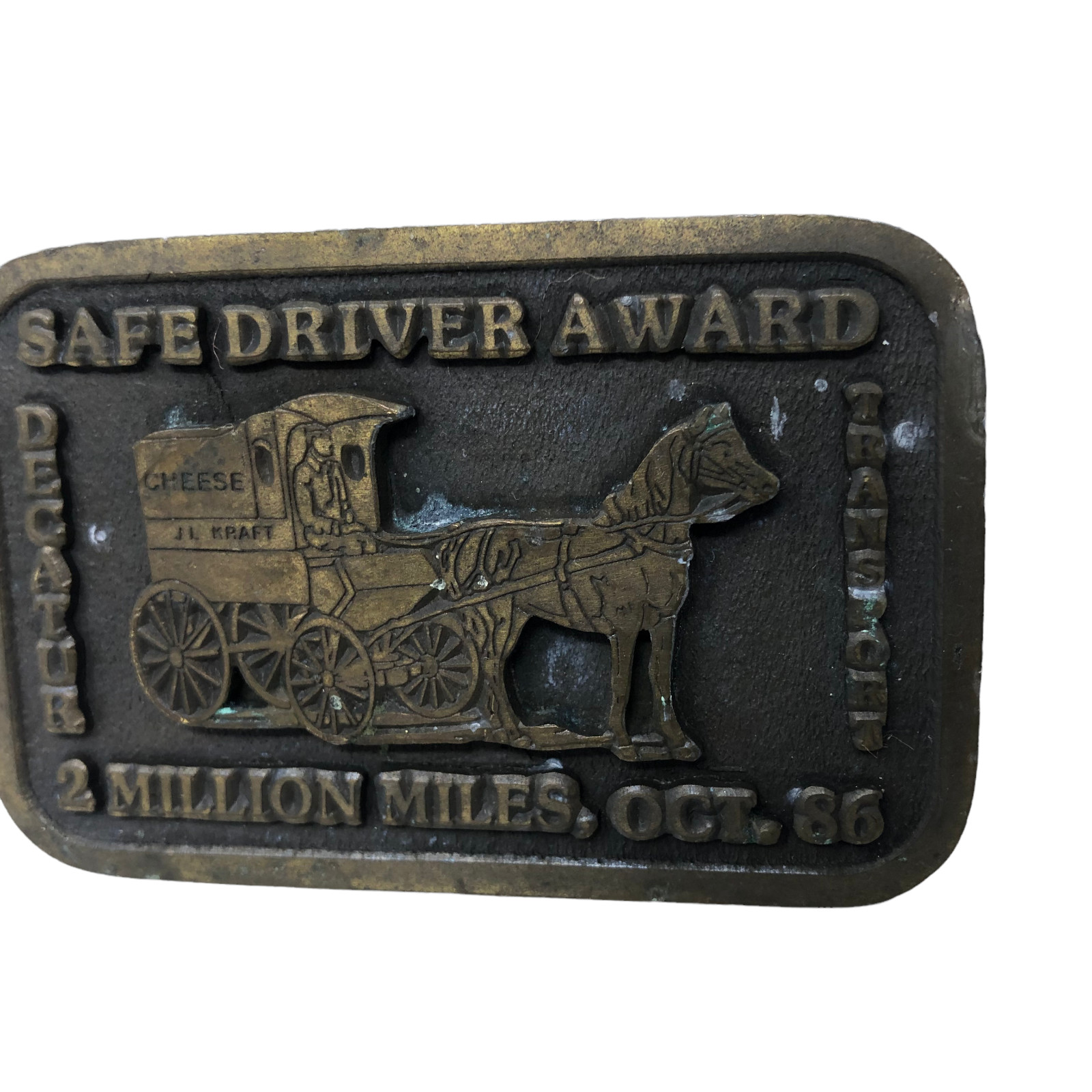 VTG Decatur Transportation 2 Million Miles Safe Driver Award 1986 Belt Buckle