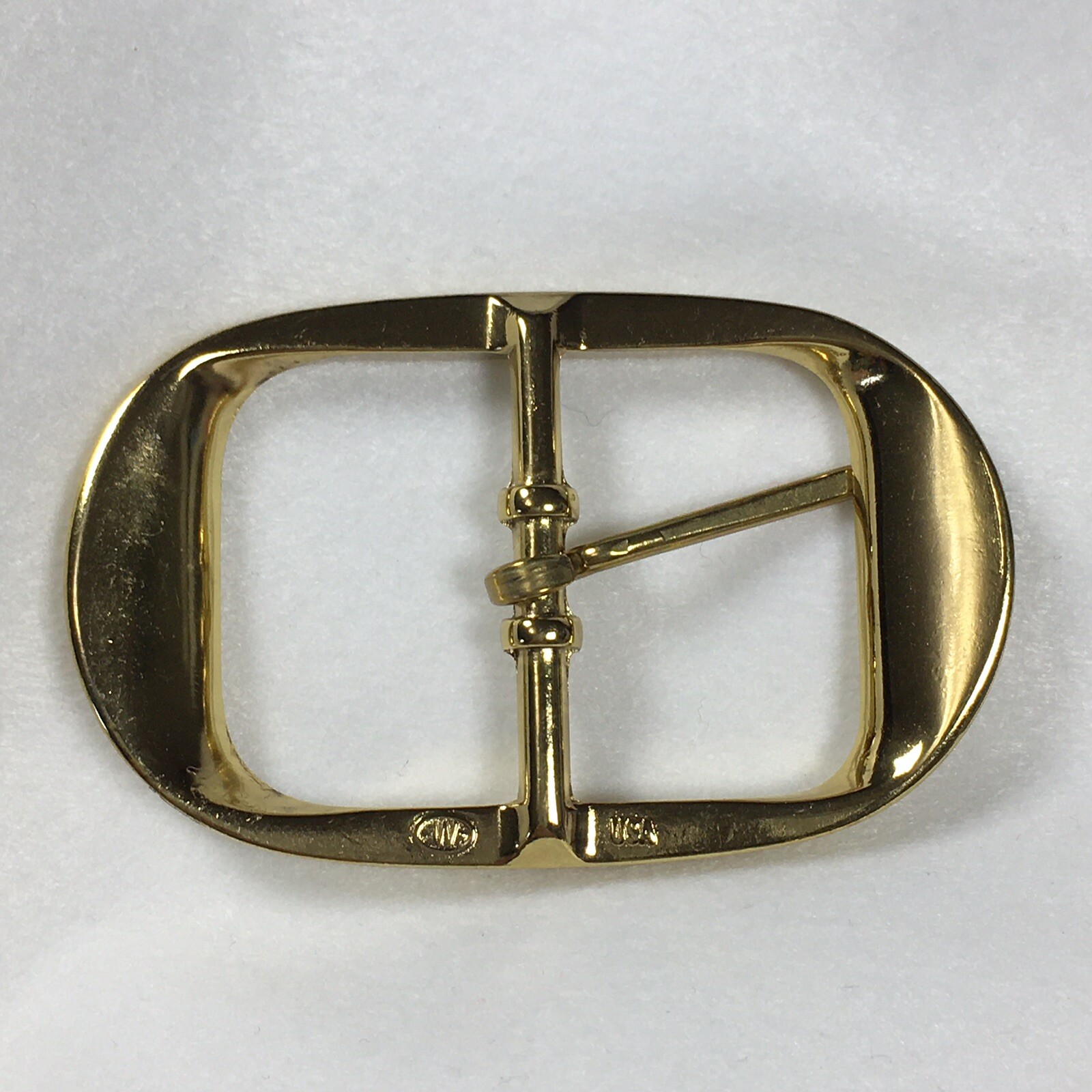 Vintage Replacement Belt Buckle Fits 1.5&Prime; Simple Basic Gold Toned Made in USA 7A