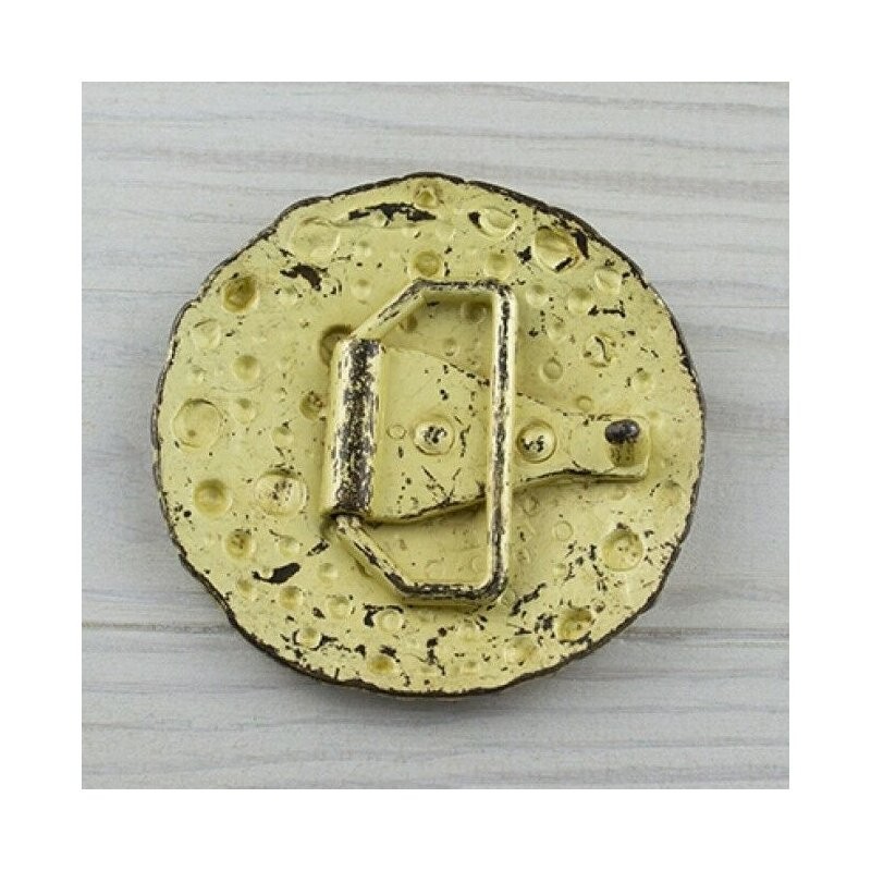 Belt Buckle Dark Bronze Bubble Texture Round Gothic Industrial Style