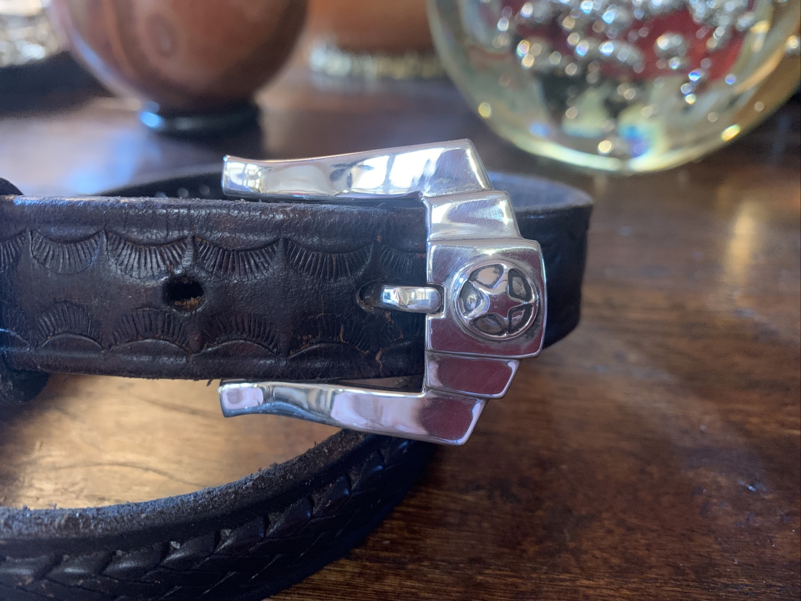✅ Old Pawn James Reid style Sterling Silver Belt Buckle Set 26-29”-✅1.”