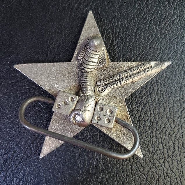 Monster Belt Buckles 2000 Mobtown Chicago Nautical Star Black Silver Pewter Tone