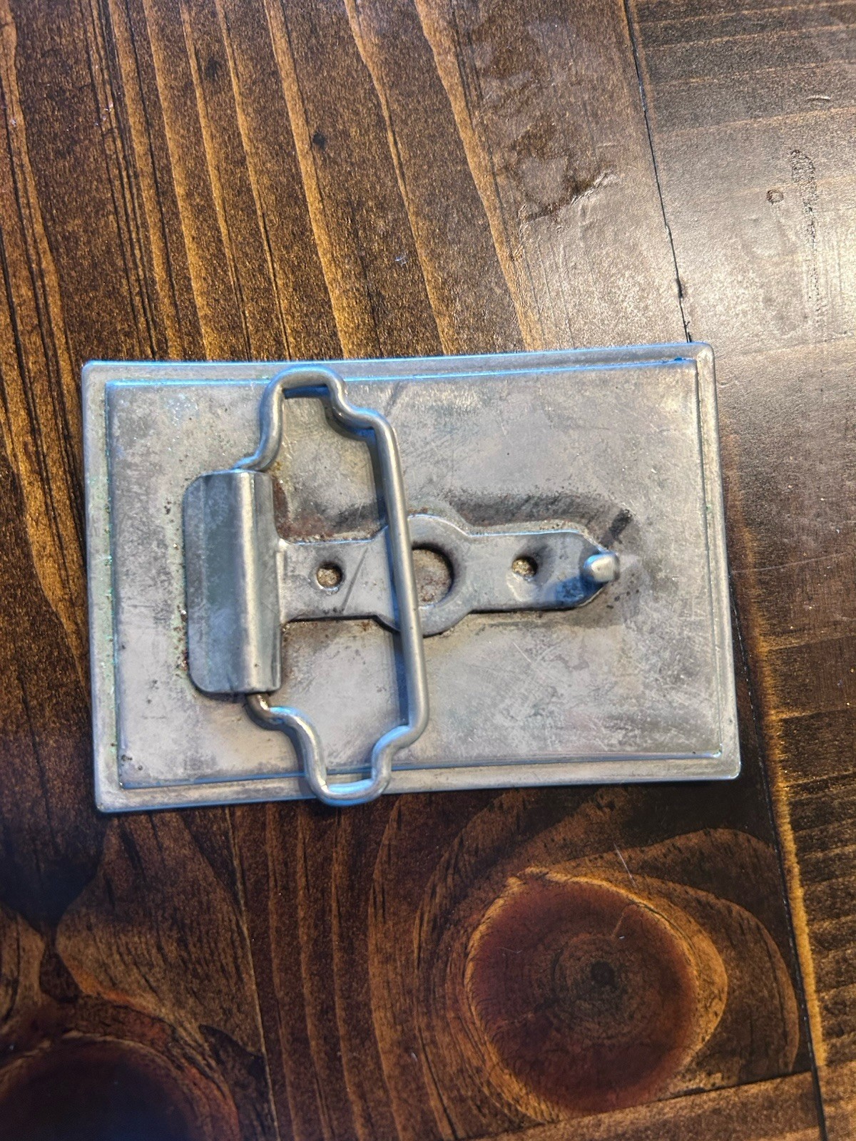 Vintage Silver Tone Metal Rectangular Semi Truck Trailer Belt Buckle Fits 1.5 in