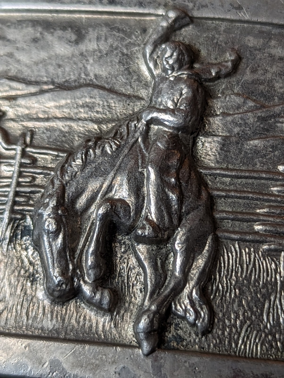 Vintage Justin Belts Belt Buckle Bronc Busting Horse Cowboy Rodeo Fort Worth TX