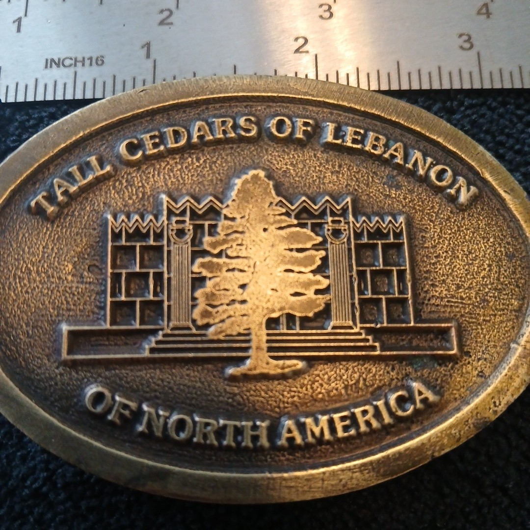Vintage 1970s Solid Brass Masonic Belt Buckle