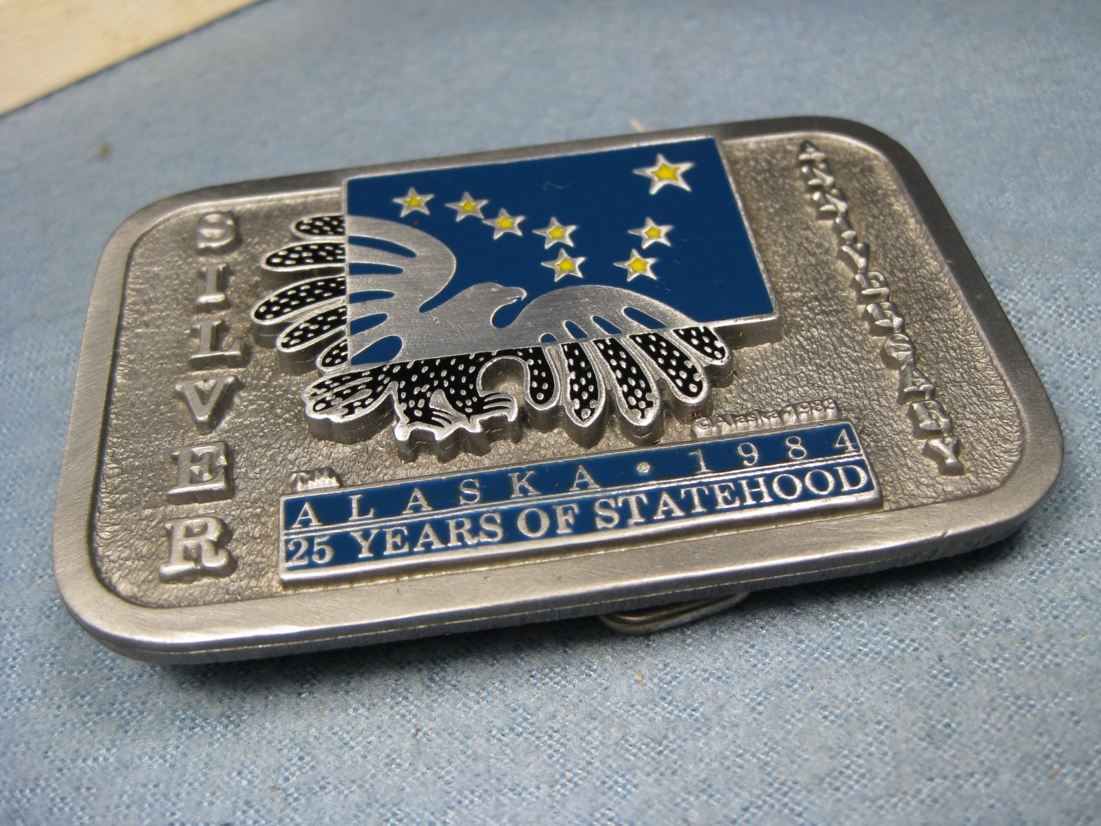 Alaska Silver 25th Anniversary 1983 Pewter 1 3/4&Prime; Belt Buckle Limited Numbered