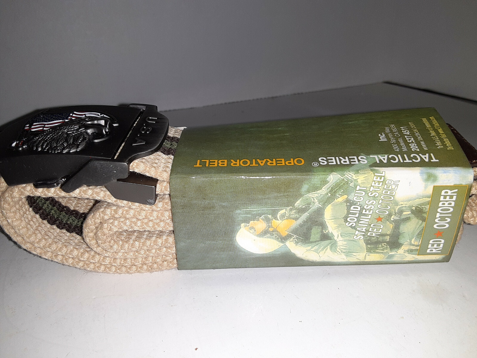 Men Canvas Belt Metal EAGLE FLAG RED OCTOBER TACTICAL SERIES OPERATOR Woven