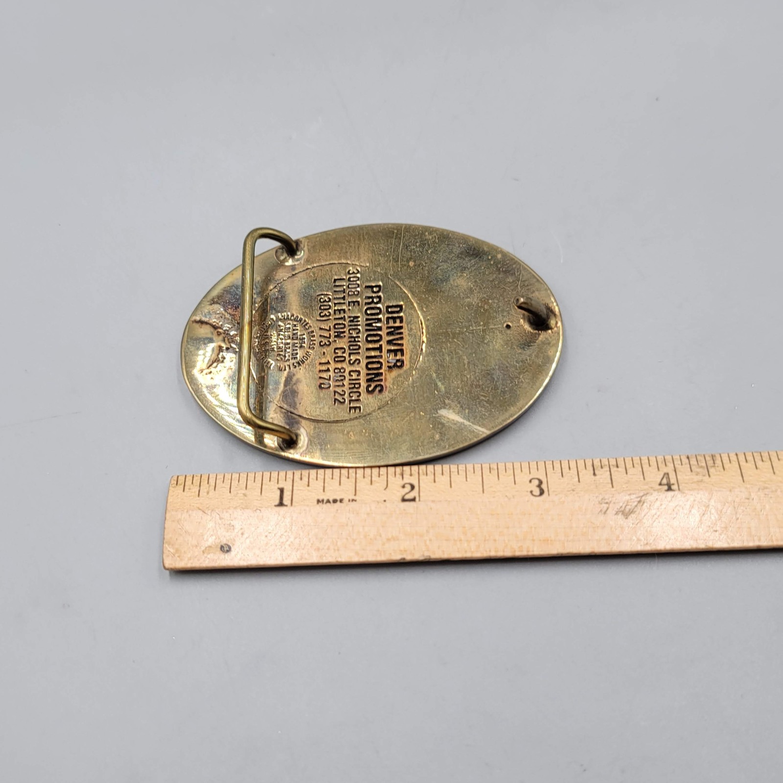 Vintage Belt Buckle Mens Denver Airport Construction 1990-1994 Conspiracy