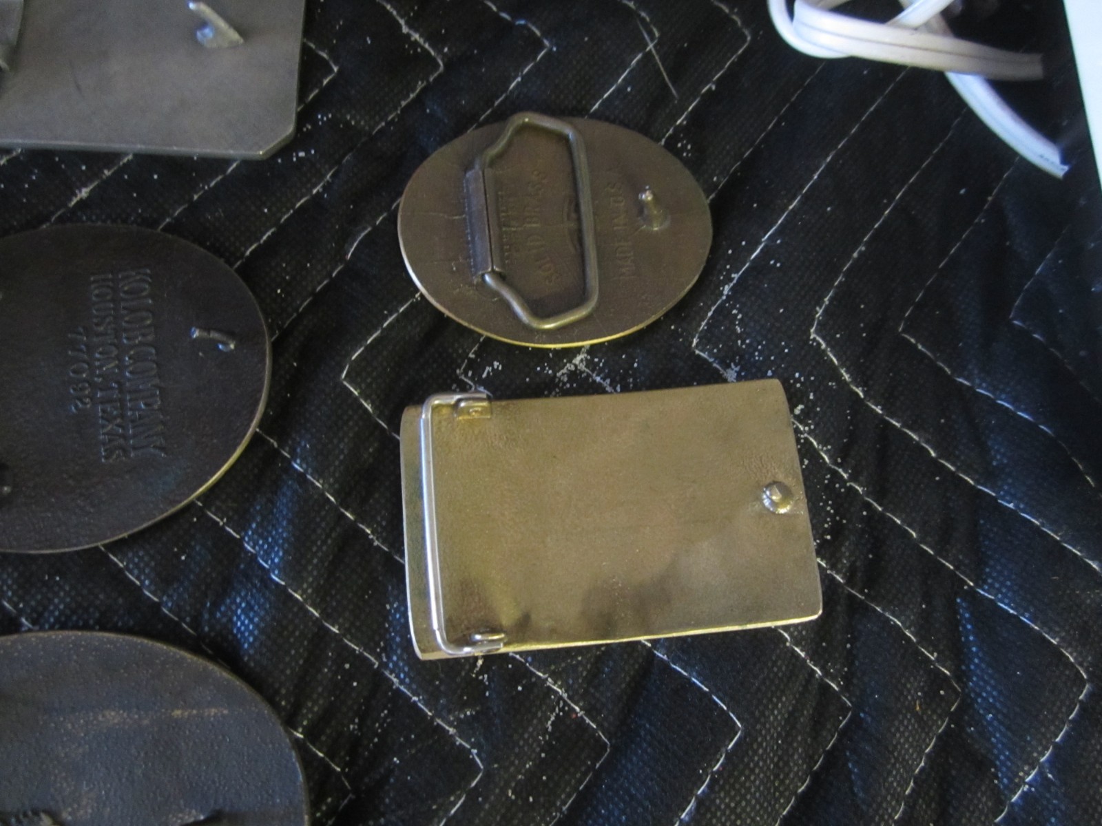 LOT OF 14 belt buckles Chrome BRASS metal Some New Some Old one is not a buckle